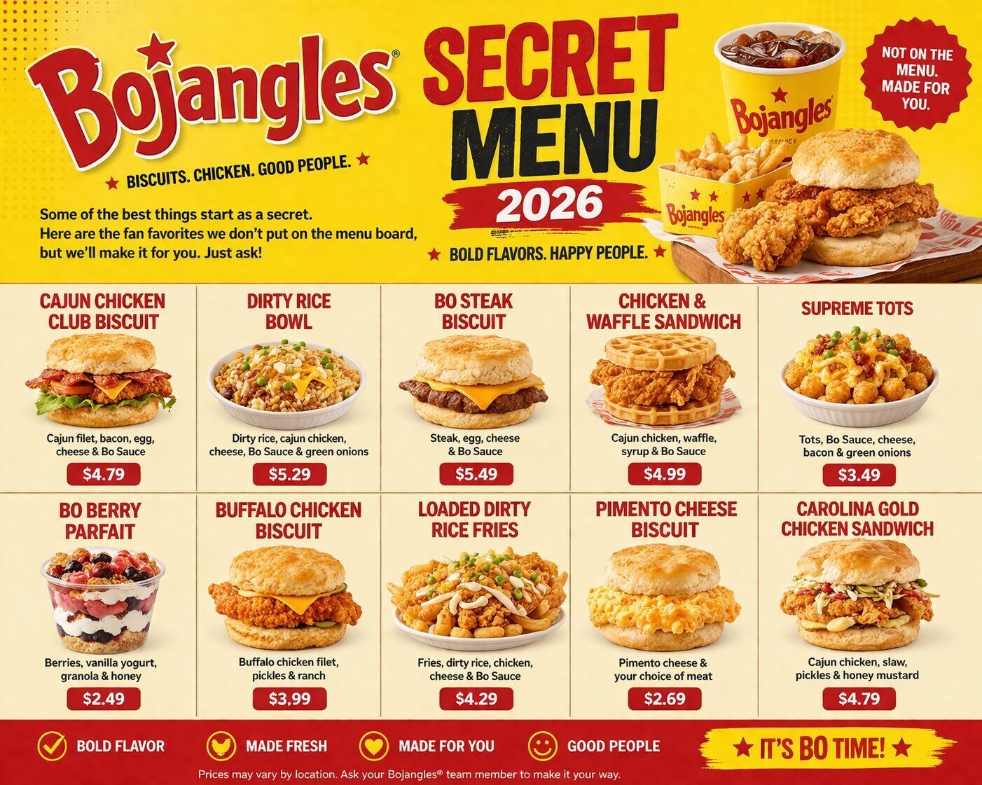 Bojangles Secret Menu 2026