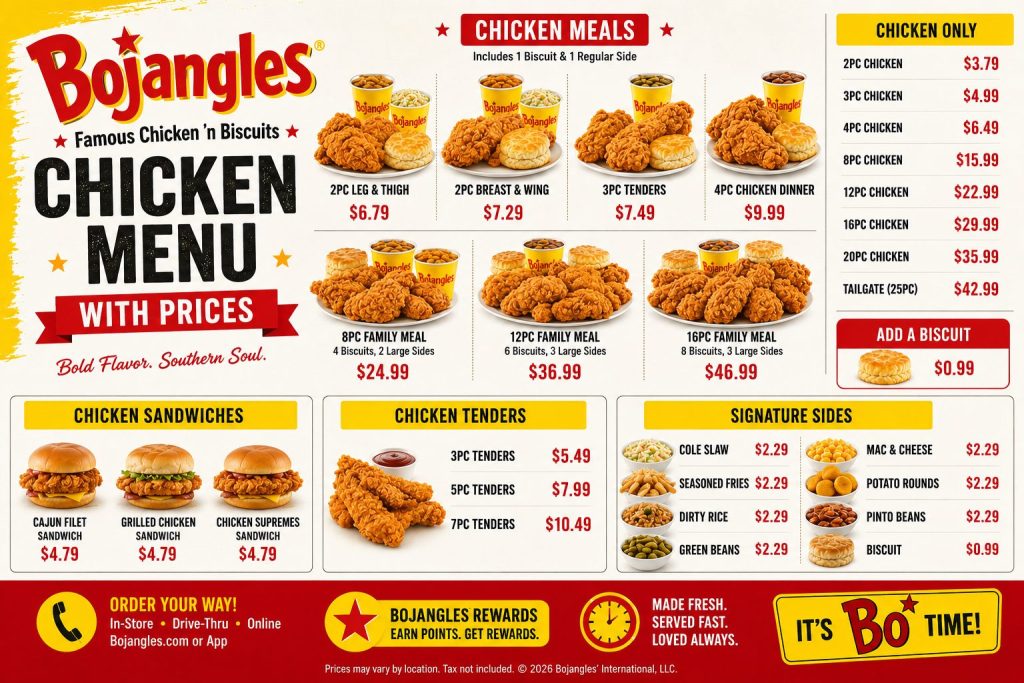 Bojangles Chicken Menu With Prices