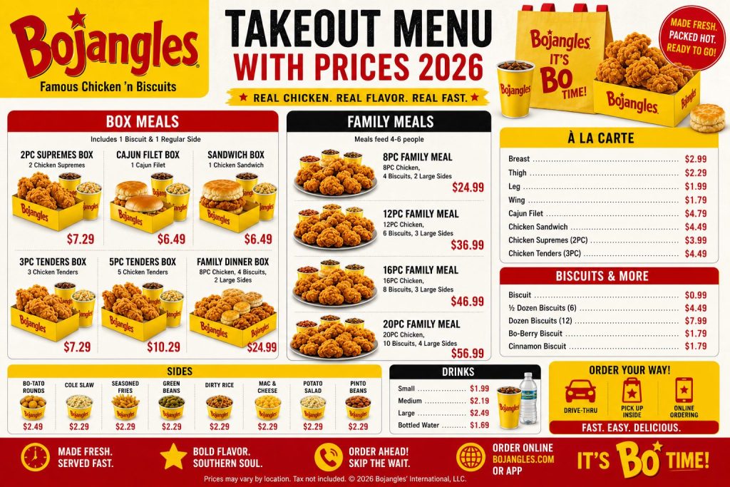 Takeout Bojangles Menu With Prices